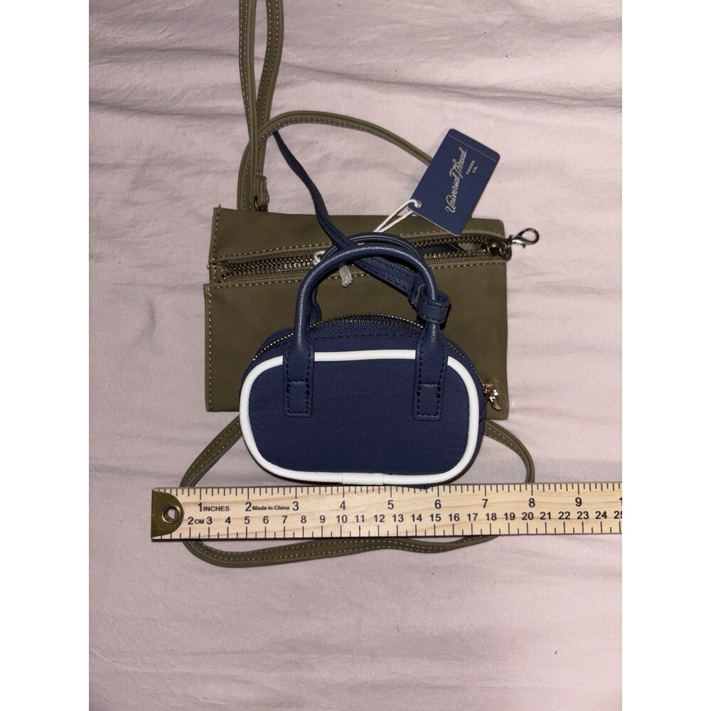 Sm & X-Sm Universal Thread Olive Green crossbody &blue change purse